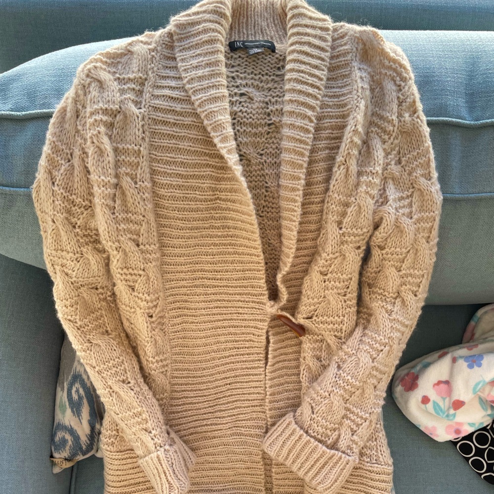 INC woven cardigan
